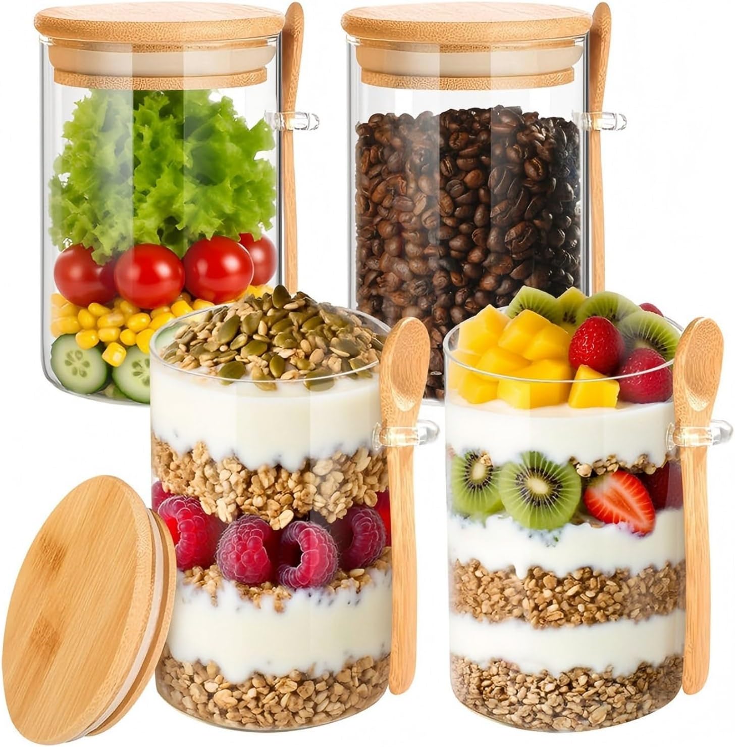 Meal Prep Oatmeal - Tyrixma 16oz Glass Meal Prep Containers
