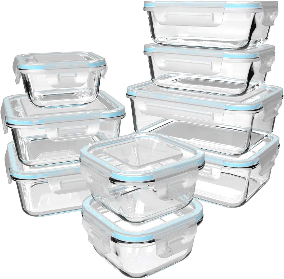 Meal Prep Microwave - 18 Piece Glass Food Storage Containers