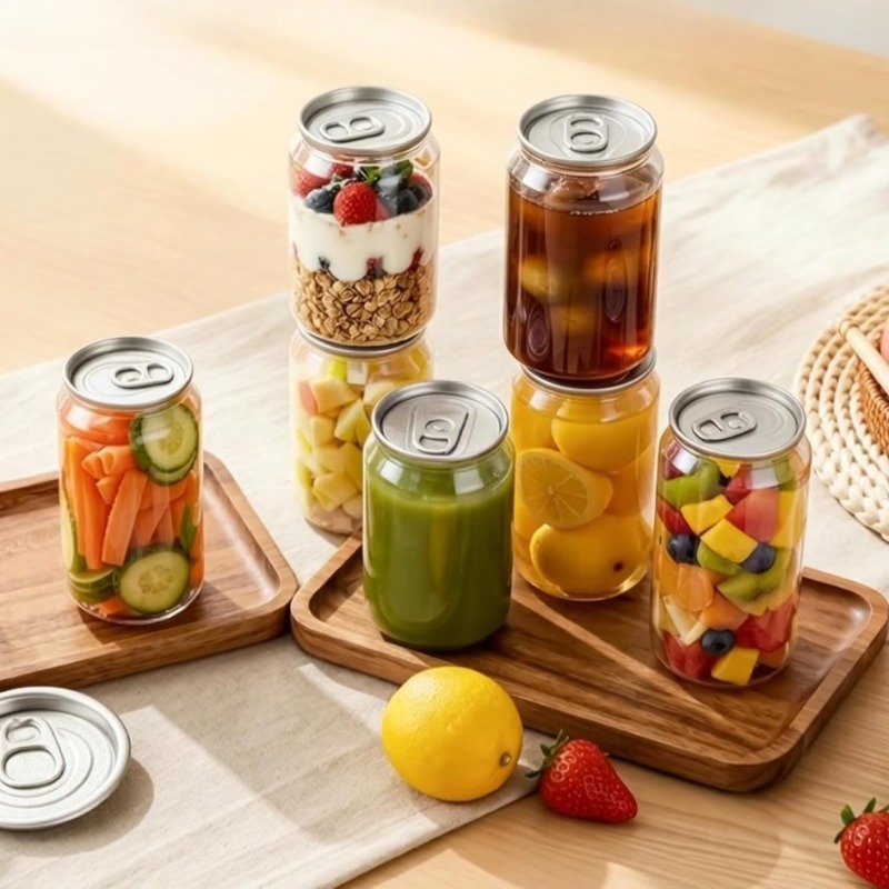 Meal Prep Juice Bottles - 10/15/30Pcs Pull Lid Storage Bottles Clear