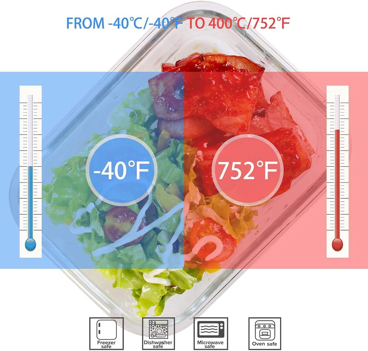 18 Piece Glass Food Storage Co - Meal Prep Microwave recension och pris