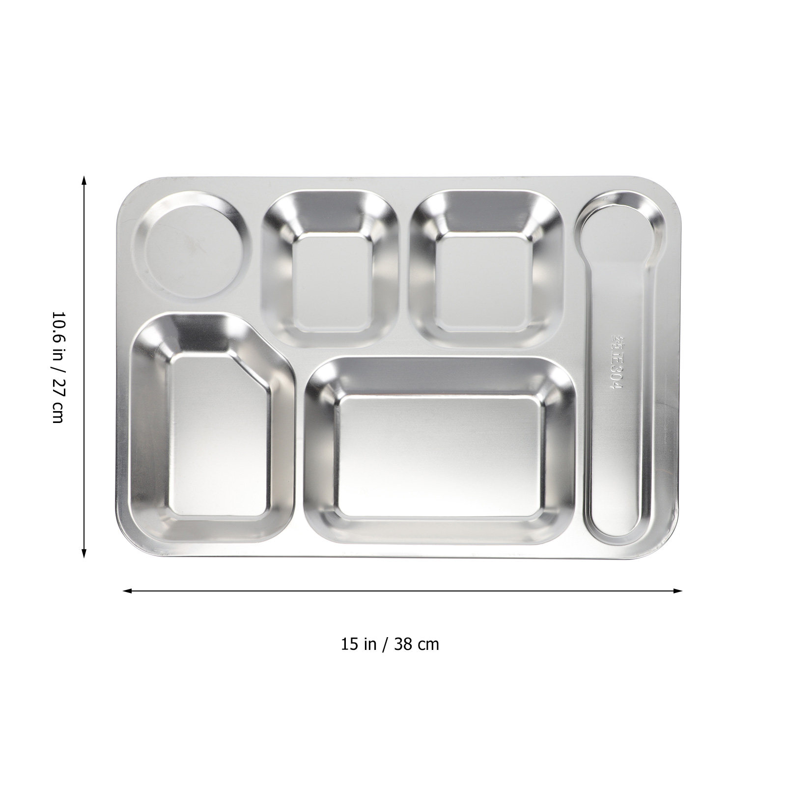 1pc 6-Grid Lunch Tray Silver M - Meal Prep Usa recension och pris