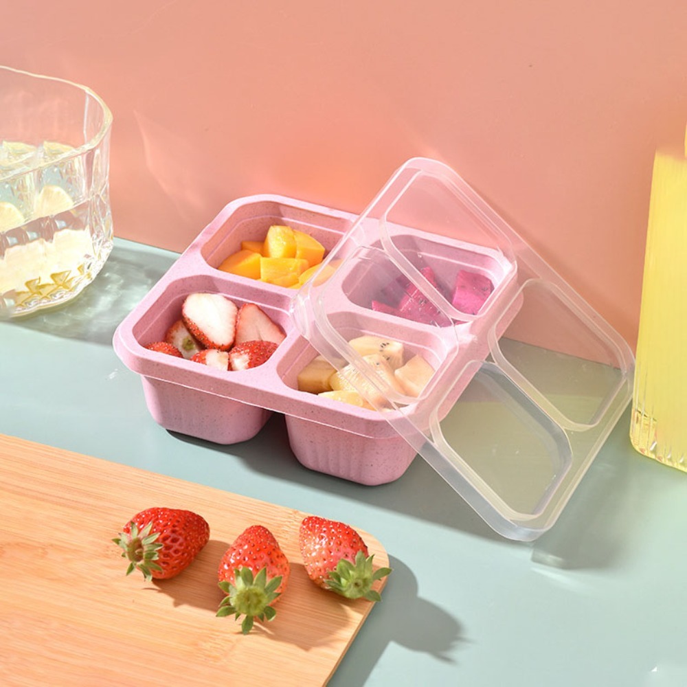 1pc Reusable Wheat Straw 4 Com - Meal Prep Day recension och pris
