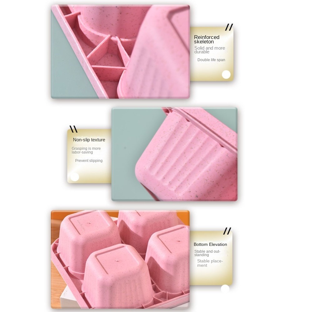 1pc Reusable Wheat Straw 4 Com - Meal Prep Day recension och pris
