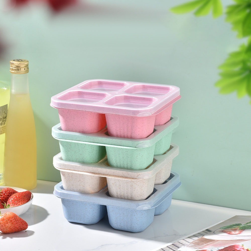 1pc Reusable Wheat Straw 4 Com - Meal Prep Day recension och pris