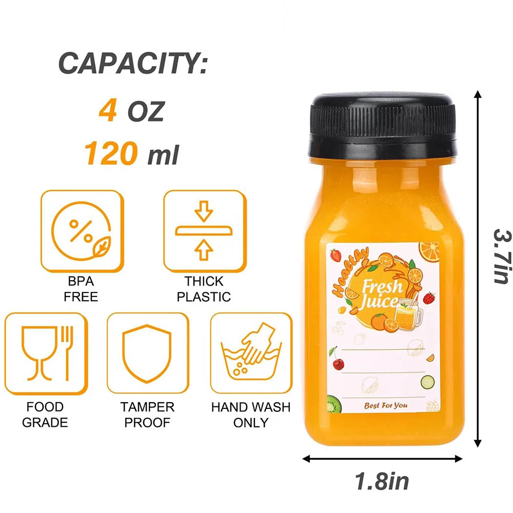 4oz Plastic Juice Bottles with - Meal Prep Juice Bottles recension och pris