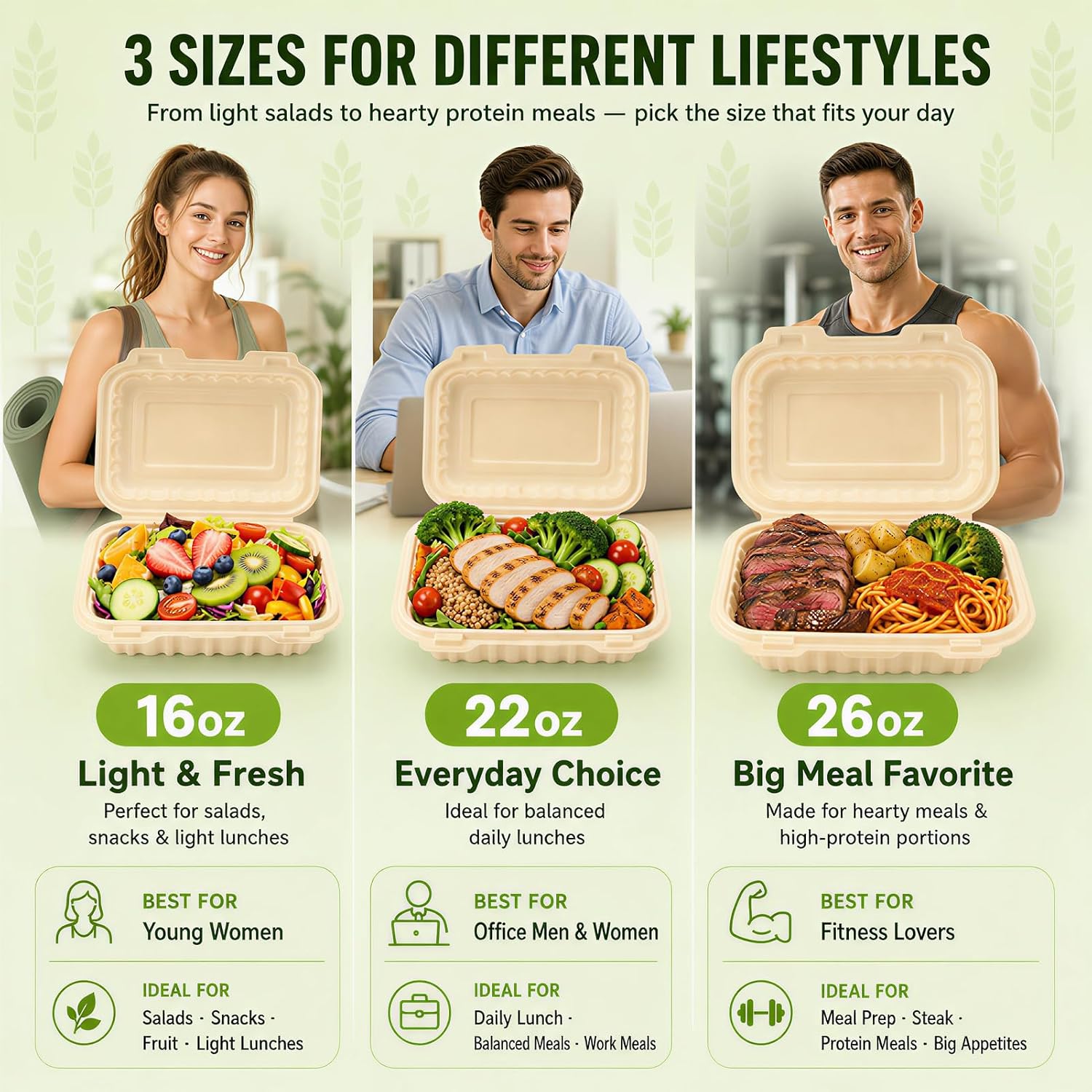 50 Pack 16oz Clamshell Take Ou - Meal Prep Microwave recension och pris