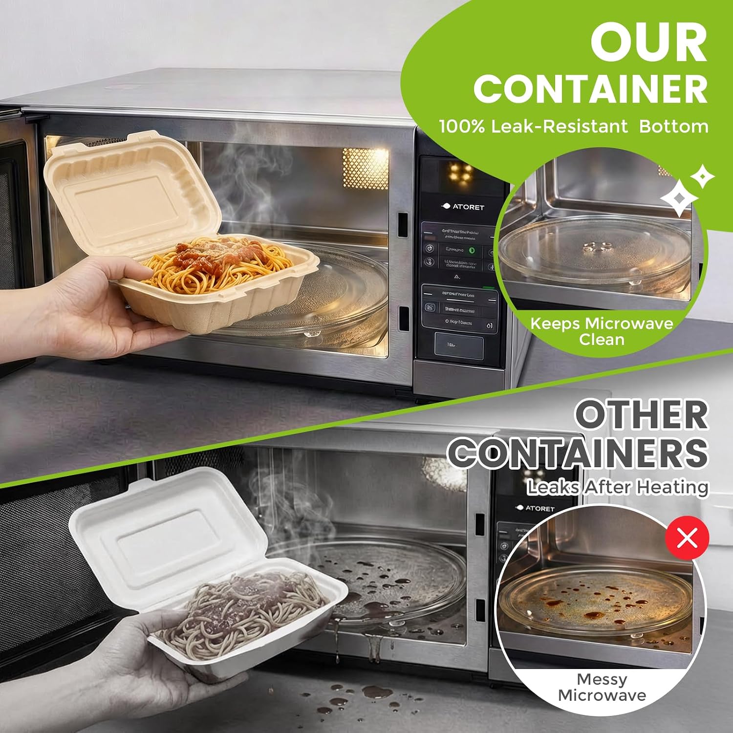 50 Pack 16oz Clamshell Take Ou - Meal Prep Microwave recension och pris