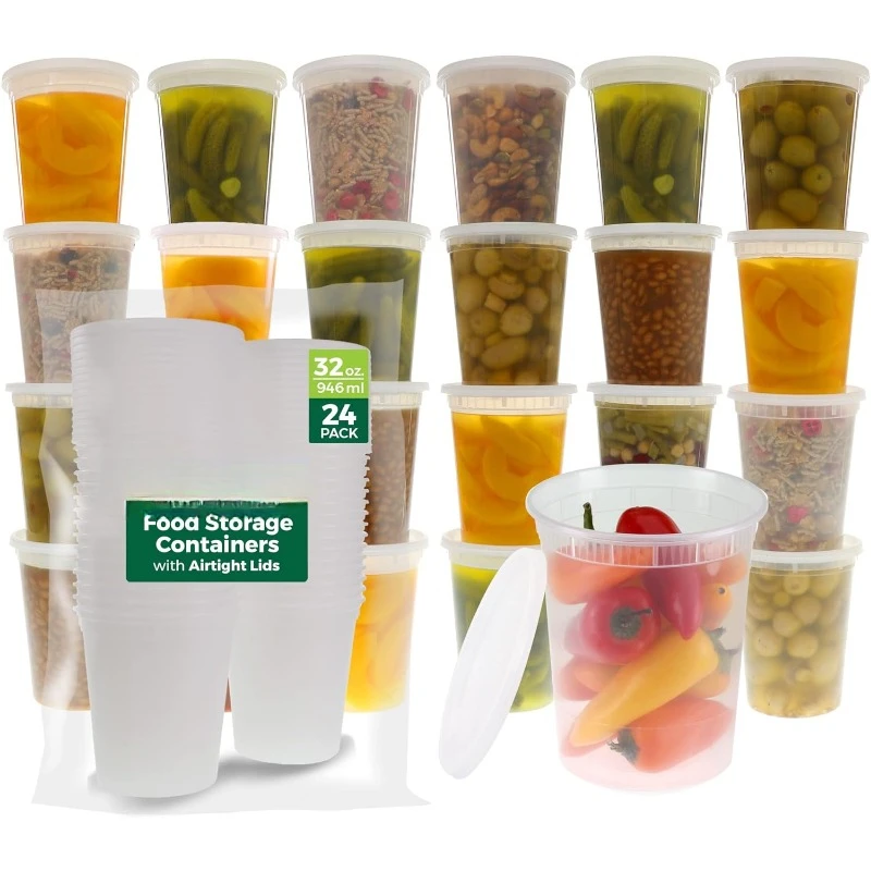 [24 Set] 8oz-32 Oz Plastic Del - Meal Prep Microwave recension och pris