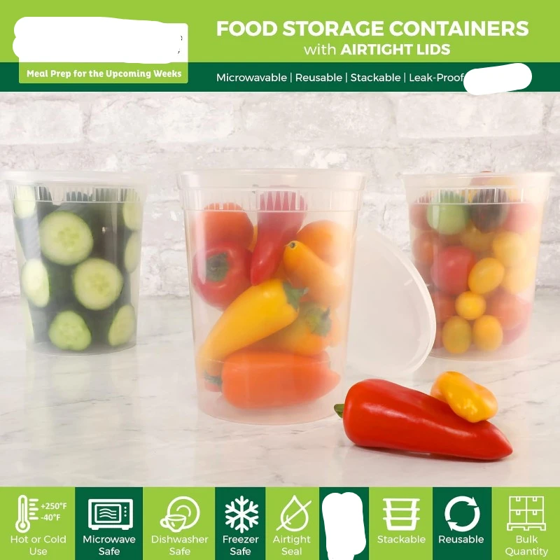 [24 Set] 8oz-32 Oz Plastic Del - Meal Prep Microwave recension och pris