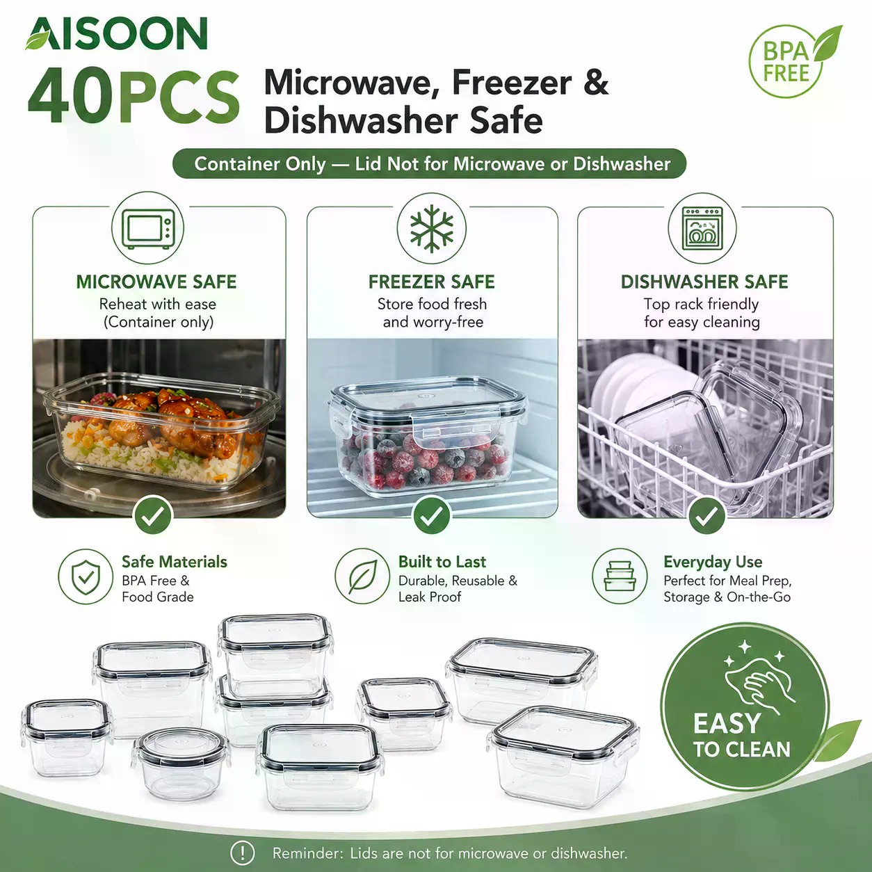40 PCS Extra Large 85oz Silico - Meal Prep Day recension och pris