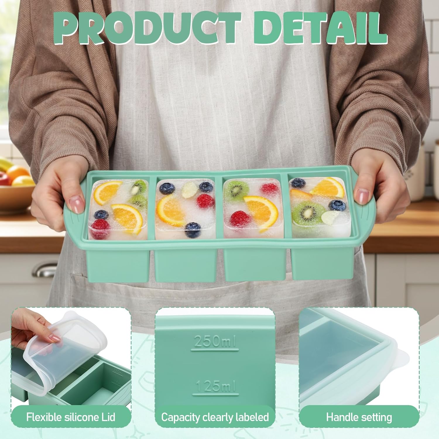 Silicone Freezer Tray with Lid - Meal Prep Oatmeal recension och pris