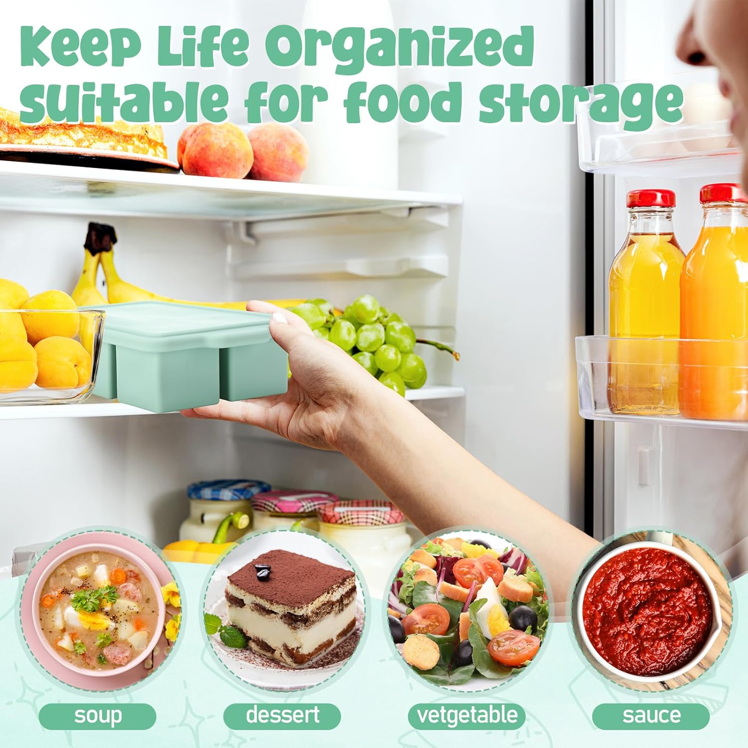 Silicone Freezer Tray with Lid - Meal Prep Oatmeal recension och pris