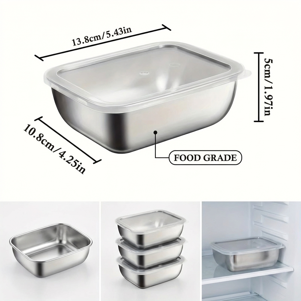 5PCS Stainless Steel Food Stor - Meal Prep Day recension och pris
