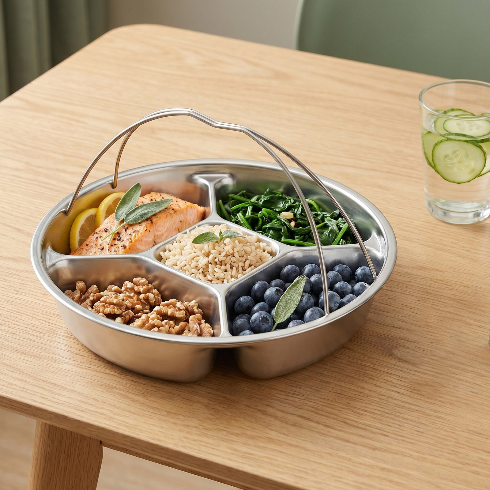 Stainless Steel 5-Compartment  - Meal Prep Day recension och pris