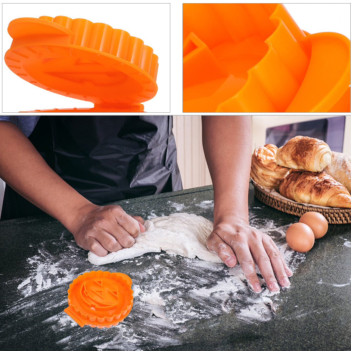 2Pcs Halloween Pumpkin Dumplin - Rice Ball Mold recension och pris
